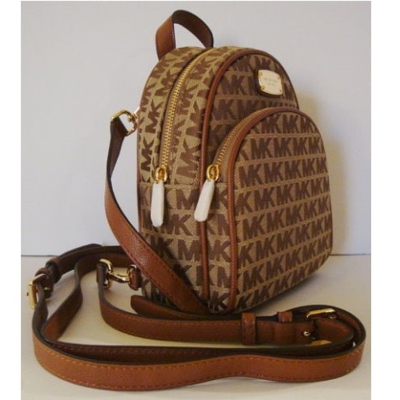 Michael Kors Handbags - Michael Kors XS Abbey Jacquard Backpack Brown NWT